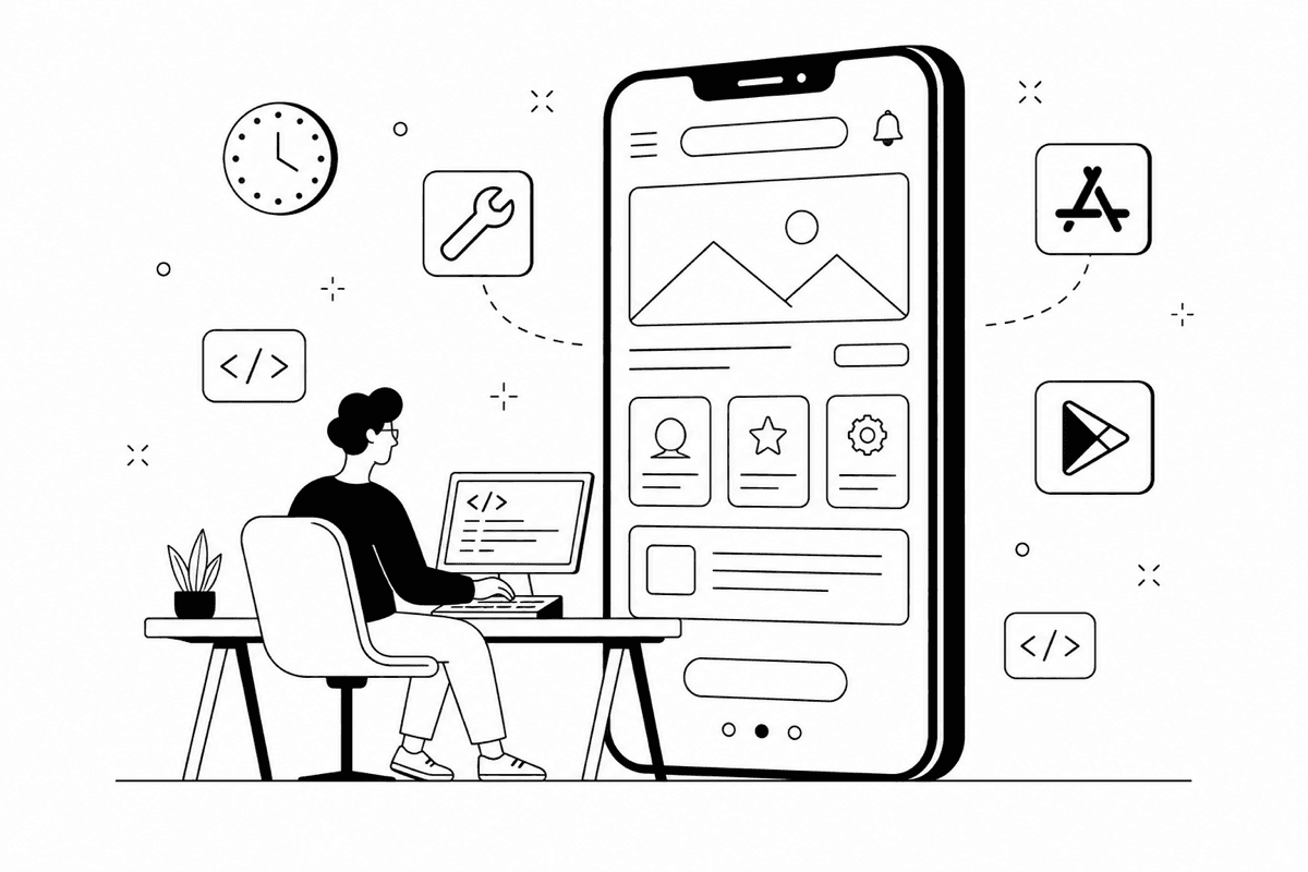 Mobile app development illustration